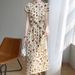 Summer Hepburn-style Elegant And Youthful Long Dress, Satin Floral For Women, Vintage Polka Dot Drapey Slimming Dress_ecoleips.com