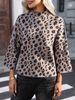 Women's Leopard Print Knit Sweater – Loose Fit Pullover For Autumn & Winter (Greyish/Khaki/Apricot)_ecoleips.com