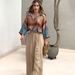 Women's Clothing autumn new positioning printed tops wide leg pants two piece set_ecoleips.com