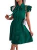 Women's INS Style Lace Up Waist Large Fold Dress Spring/Summer Temperament A-Line Knee-Length Casual Polyester Skirt_ecoleips.com