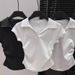 Cotton Summer Sexy Women's T Shirt Skinny Slim Basic Solid Crop Top Short Sleeve Polo TShirtCasual Top Tee For Women_ecoleips.com