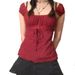 Women's Mesh Lace Blouse Sexy Elegant Pullover Bow Fitted Waist New Style for Export_ecoleips.com