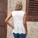 Women's Clothing Embroidery Stitching Lace Lace V Neck Sleeveless Vest Top_ecoleips.com