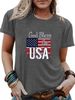European And American Cross-border Foreign Trade Clothing, Letter Pattern Round Neck Printed Women's Short-sleeve_ecoleips.com