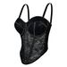 Women's Clothing New Slim Sexy See Through Mesh Vest Suspender Low Cut Contrast Color Waist Slim Breathable Body Shaping Fishbone Bra_ecoleips.com