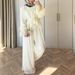Elegant plus Size Lantern Sleeve Blouse Wide Leg Pants Set Women's Stylish Two Piece Outfit_ecoleips.com