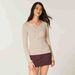 bestseller: Sexy Style Slim-fit Button-decorated Knit For Women, Spring/summer, Regular Shoulder, Slimming V-neck,_ecoleips.com