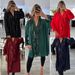 Women's Clothing New V Neck Chiffon Long Sleeved Mid Length Shirt With Sequins For Women_ecoleips.com