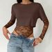 2026 European And American Fashionable One-Piece Solid Color Waist-Revealing Slim-Fit Lace-Paneled_ecoleips.com