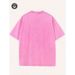 Vintage Washed Distressed Graphic T-Shirt 230g European Size 100% Cotton Women's Casual Fashion Top_ecoleips.com