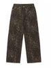 American Retro Leopard Print Jeans For Women Summer Trendy Brand Niche Wide-Leg Straight Loose Draped Casual Long Pants_ecoleips.com