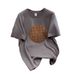 Women's Clothing pure cotton printed round neck short sleeved T shirt for men and women summer goods trend loose large version casual tops_ecoleips.com