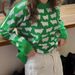 Crew Neck Alpaca Printed Sweater Autumn And Winter New Women's Loose Casual Crew Neck Sweater Jumper_ecoleips.com