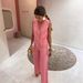 Women's Clothing Suit Gold Button V Neck Knitted Vest Casual Loose Trousers Knitted Two Piece Suit_ecoleips.com