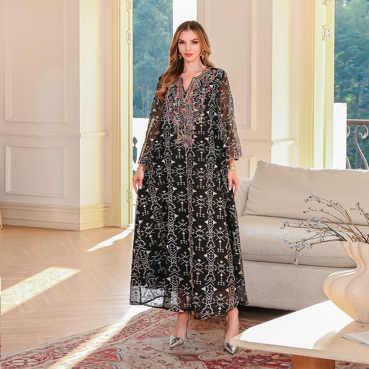 Women's Clothing Embroidered Women's Long Skirts Women's Rope Embroidery Dresses_ecoleips.com