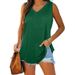 2025 New V-neck Swallowtail Sleeveless Solid Color Tank Top T-shirt For Women_ecoleips.com