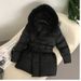 Women's Clothing New Hooded Belt 90 White Duck Down Down Jacket Women's Mid Length Fashionable Thickened Puffer Jacket_ecoleips.com