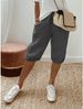 Women's Cotton Linen Casual Pants With Pockets Elastic Waist Five Point Trousers For Commuting Style Product_ecoleips.com