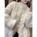girl Peachy Elegant Cotton Coat For Women, New Chinese Style Handmade Button, High-end Padded Thickened Warm Winter Jacket_ecoleips.com