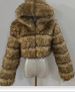Women's Clothing Fur Coat Women Colorful Short Coat Hooded Warm Top Large Size_ecoleips.com