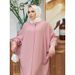 Verve Muslim Abaya Robe Fashion Batwing Sleeve Long Style_ecoleips.com