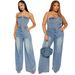 Women's Strapless Denim Jumpsuit – Off-the-Shoulder Wide Leg Romper, Light Blue, Sizes S-2XL_ecoleips.com