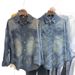 Women's European Style Rhinestone Jacquard Denim Shirt Heavy Duty Loose Fit Long Sleeve Fashionable Top for Spring Autumn_ecoleips.com
