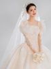 Fengxi New Style 2025 French Retro Wedding Dress High Quality Long Sleeved Gown with Long Train for Brides Summer Style_ecoleips.com