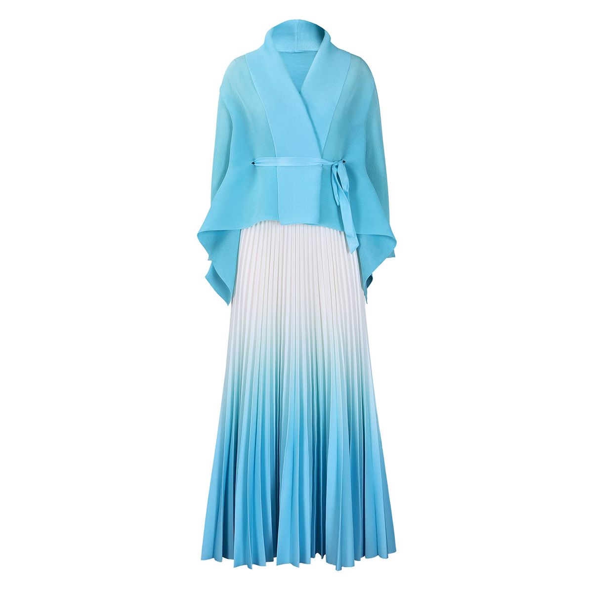 Women's Clothing Plus Size Women's Spring New Fashion Strap Bat Sleeve Top Gradient Color Skirt Two Piece Set_ecoleips.com