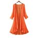 Women's Clothing"Elegant Chiffon Beach Cover-Up – Lightweight Hollowed Out Kimono For Summer Sun Protection"_ecoleips.com