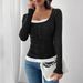 2026 Cross-Border European And American Fashion Simple Square Round Neck Lace Patchwork Single-Breasted Slim-Fit_ecoleips.com