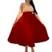 D293P With Belt Women's New High Waist Large Hemline Mid Length Pressed Pleated Temperament Draping Half Dress_ecoleips.com