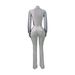 Women's High-Waisted Flared Pants Set With Side Stripes – Zip-Up Top & Drawstring Waist (S-XXL)_ecoleips.com
