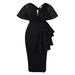 Women's Clothing Plus size Summer Sexy V Neck Ruffled Slit Beaded Evening Dress Celebrity Temperament Banquet Dress_ecoleips.com