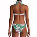 Women's Clothing Swimsuit Lace Up Print Sexy Bikini Halter Neck Split Swimsuit Bikini_ecoleips.com