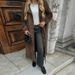 Women's Classic Double-Breasted Trench Coat – Retro Lapel Long Jacket, Water-Resistant Polyester Outerwear (Dark Brown)_ecoleips.com