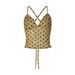 Spring New Arrival Women's Sexy V Neck Polka Dot Backless Tie up Camisole Top Regular Fit Summer Tank Camisole_ecoleips.com