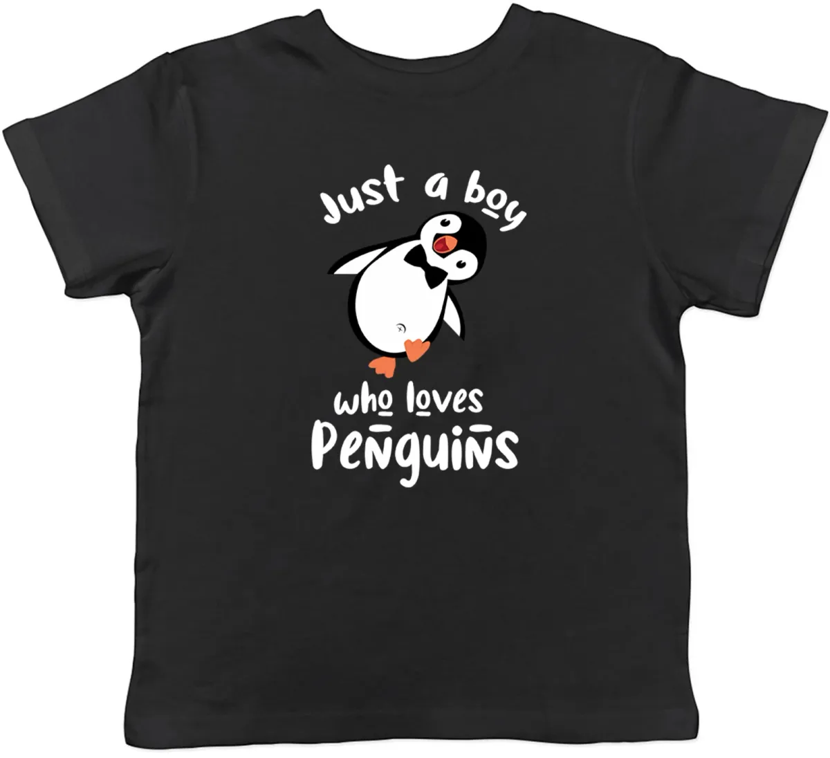 Women's T-Shirts Just A Boy Who Loves Penguin Childrens Kids T-Shirt Boys Girls Gift_ecoleips.com