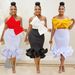 Women's Clothing Sleeveless Tube Top Bow Hip Skirt Two Piece Set_ecoleips.com