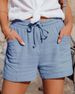 Suitable For All Seasons 2021 Summer New Women's Fashion High Waist Drawstring Loose Wide Leg Shorts For Women_ecoleips.com