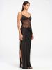 Absobe Satin Patchwork Sheer Lace Strap Split Maxi Dress Sexy Cut Out V-Neck Backless Slim Evening Slip Long Dress Partywear_ecoleips.com