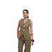 Elegant Vest & Trousers Set – Button-Detail Wide-Leg Pants For Women All-Day Comfort_ecoleips.com