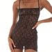 Women's Clothing New Lace Blouse Hollow Sling Dress Sexy Hip Split Hot Girl A- Line Skirt_ecoleips.com