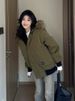 girl 2025 Winter New Korean Style Couple Down Cotton Jacket For Women, Thickened, Petite, American Retro Parka_ecoleips.com
