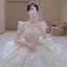 New 2025 Summer French Retro Style Wedding Dress High Quality plus Size with Train for Foreign Trade Arriving Soon_ecoleips.com