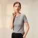 Wool Women's Design Top Women's Basic Crew Neck T-shirt Women_ecoleips.com