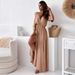 Women's Clothing Solid Color Sexy Suspenders Five Point Sleeves Mid Length Dress_ecoleips.com
