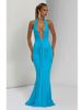 Deep V Neck Draped Ruched Sexy Maxi Dress Women Summer Fashion Halter Sleeveless Backless Club Party Long Dress Elegant BM98_ecoleips.com
