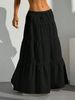 Women's Clothing White Skirt Lace Up Big Swing Skirt Loose Long Skirt_ecoleips.com