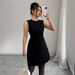 Women's Clothing Women's Casual Sleeveless Elegant Solid Color Ruffled Mini Dress_ecoleips.com